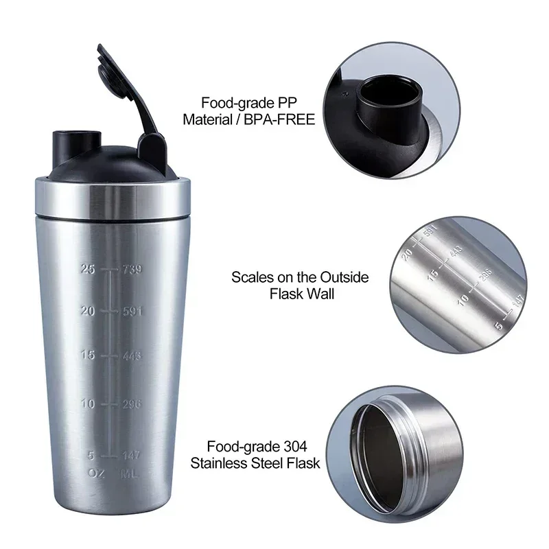 Stainless Steel Protein Shaker - Fitness With Nutrition ulasan dan harga